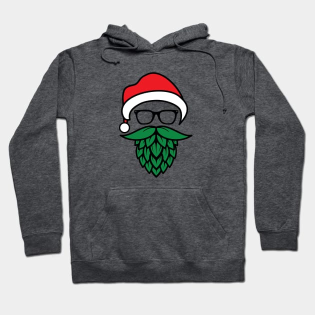 Hipster Santa Hops Beard, Beer Lover Christmas Hoodie by cottoncanvas